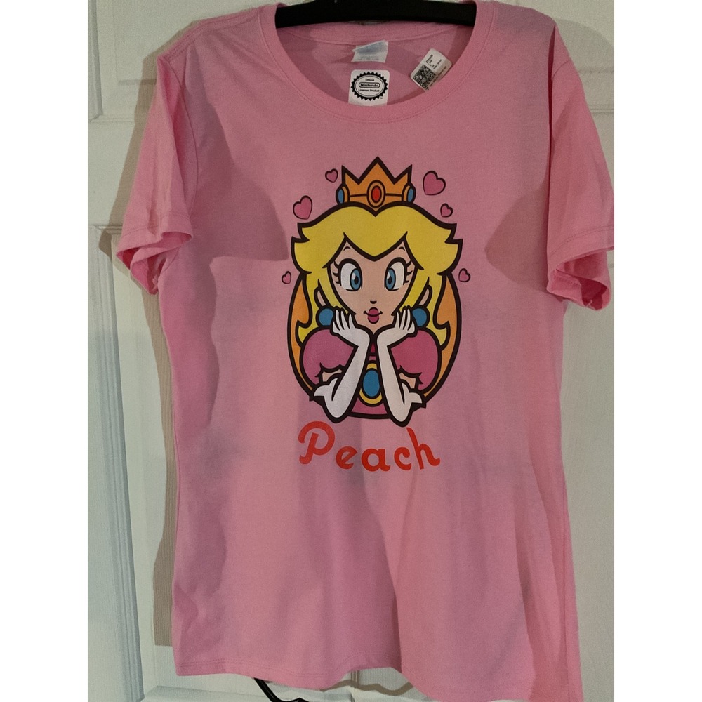 Nintendo Princess Peach‎ Pink Graphic T-Shirt Port & Company Medium Womens M